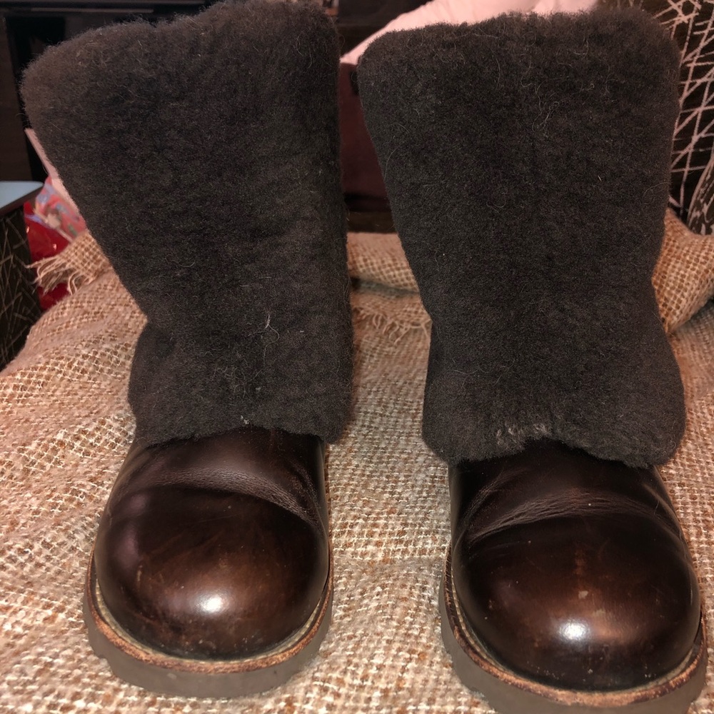 UGG Australia Leather Long Cuff Boots